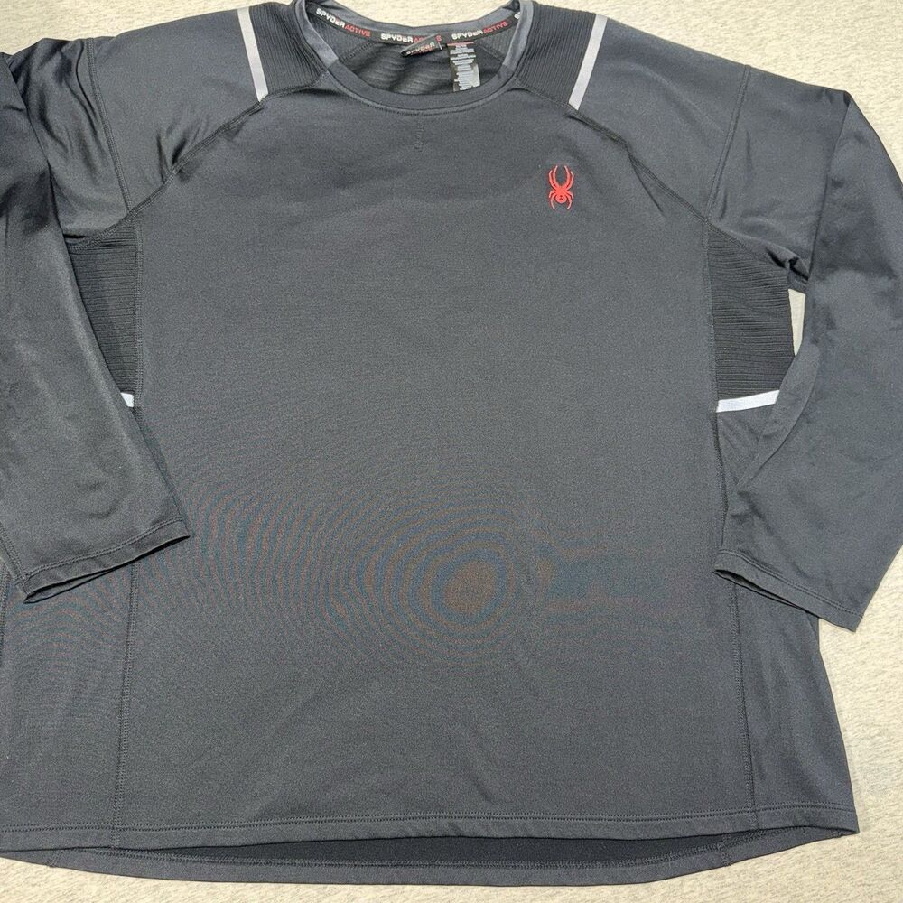 Mens Spyder active wear Size XL Black W/Red Logo Polyester/Spandex